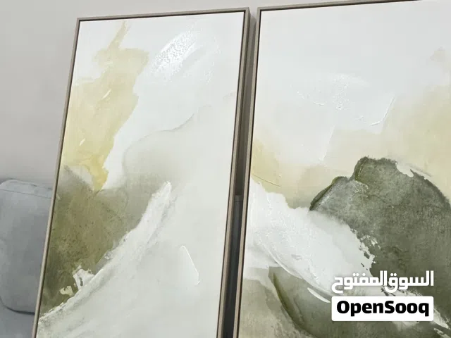 لوحات زيتيه هاند ميد من ابيات شيك والوانها راقيه كالجديده يوجد عدد 3 لوحات