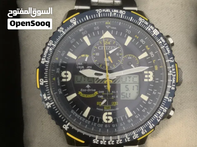 ساعه سيتزن بلو أنجلس ((الطائر الأزرق )) ساعات الطيارين طاقه شمسيه بدون بطارية تحديد عالمي للوقت