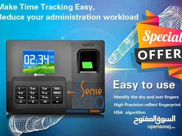 ساعة مراقبة دوام بصمة كرت موظفين حضور إنصراف عربي إنجليزي