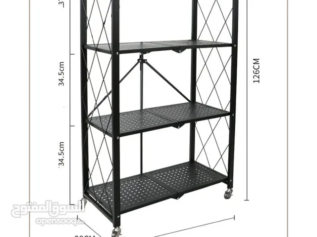 4 Tier Foldable Storage Shelf with Wheels