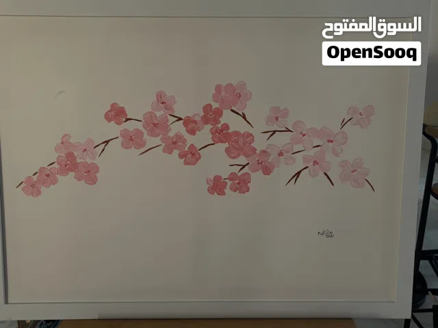 Elegant Floral Art Painting - Minimalist Pink Blossom