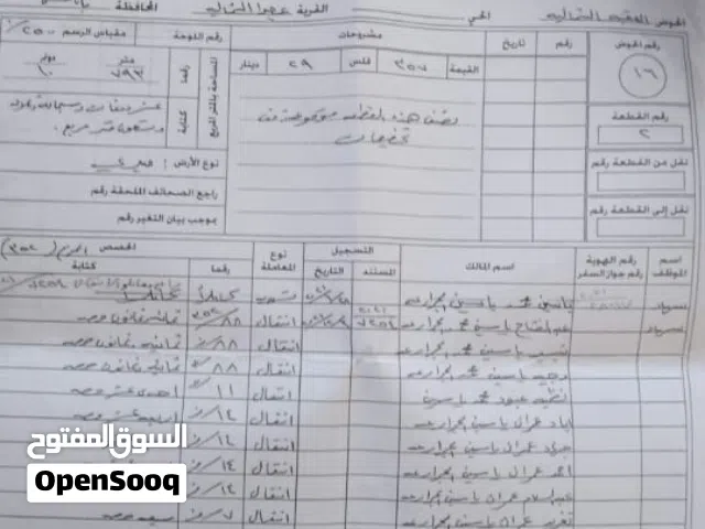 ارض سكنية للبيع عصيرة الشمالية