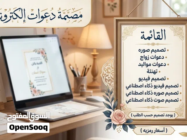 مصممة دعوات إلكترونية - خدمات طلابية