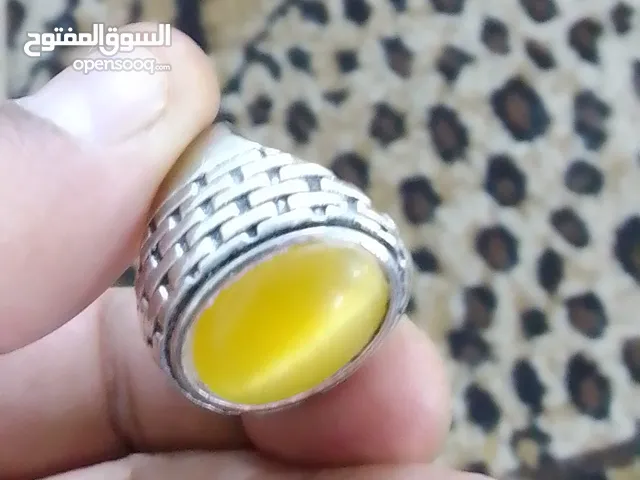 خاتم فضه حجر عين الشمس اصلي من نيبال