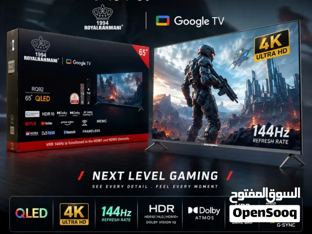 شاشة ROYALRAHMANI RQ92 Google TV QLED قياس 65 إنش