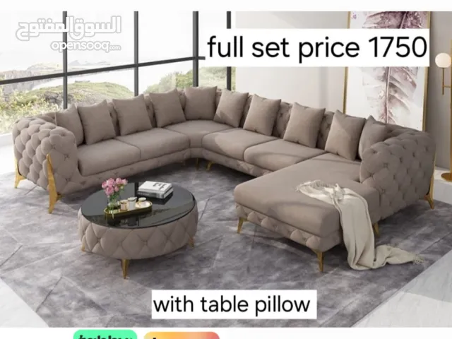 for sale dark bige sofa set u shape للبيع طقم كنب لون بيج غامق على شكل حرف U