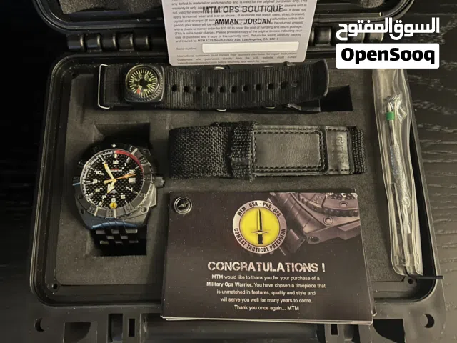 MTM Special Ops Black Warrior Titanium Watch with case Military watch 45mm