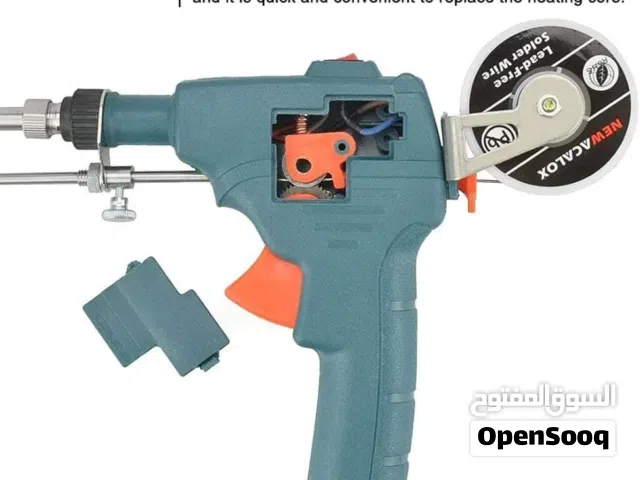 مسدس لحام كهربائي اوتوماتيكي 60 واط من انيوي، ادوات لحام مع مضخة ازالة اللحام، ملاقط، اسلاك لحام،