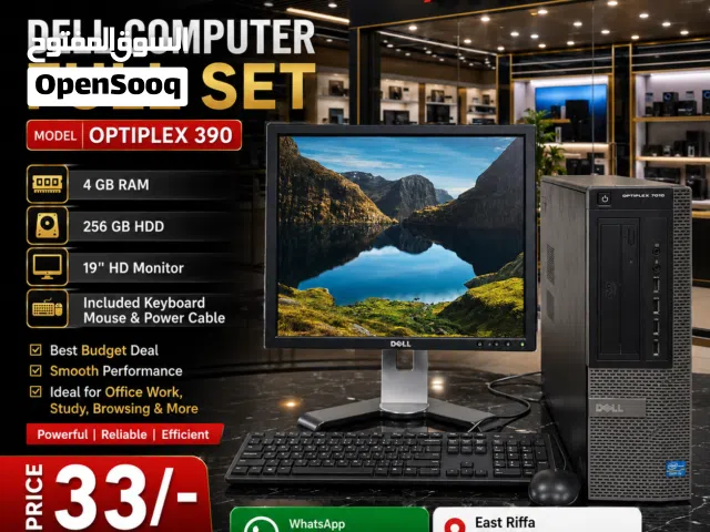 DELL Core i3 Computer Full Set 19" Monitor 4GB RAM + 256GB HDD (Ready To Use OS 10 Pro)