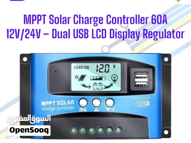 MPPT Solar Charge Controller 12V/24V – Dual USB LCD Display Regulator