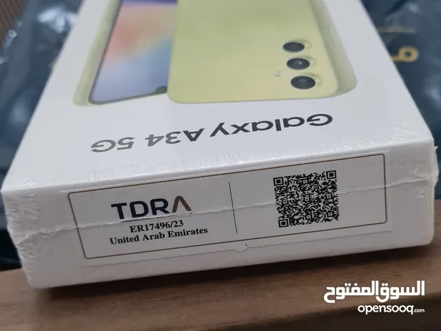 new warranty 1 year sumsung A34 128GB 5G TDRA with original andker plug جديد غير  مفتوح الملصق