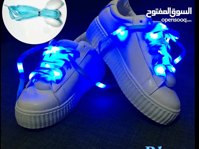 رباط حذاء مضيء ازرق shoelaces safety lights blue