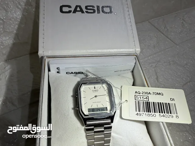 كاسيو AQ-230 – وجه أبيض نادر – تصميم كلاسيكي casio aq 230 - vintage retro look -rare white dial