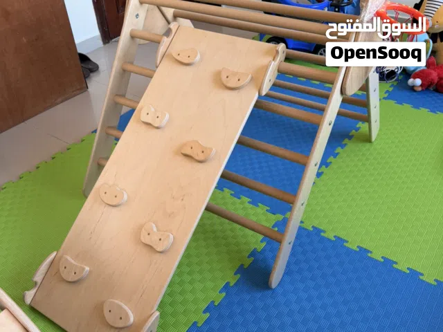 wooden climbing/play set