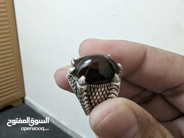 خاتم مخالب بفص عقيقي يمني سليماني أصلي