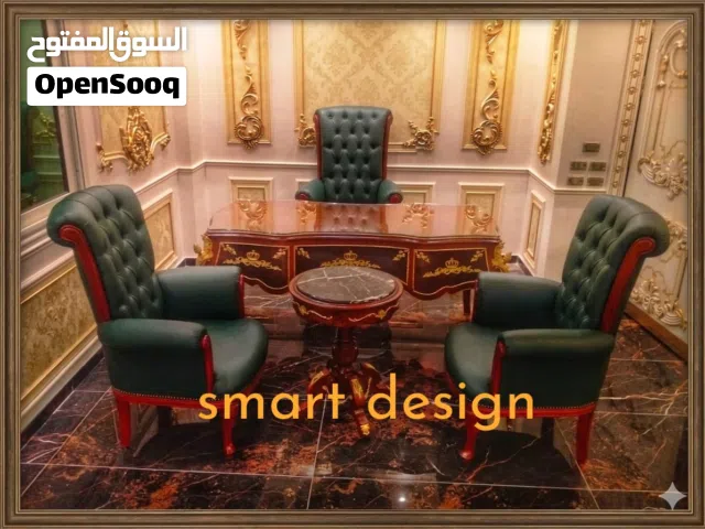 مكتب مدير خشب زان احمر مزخرف بالنحاس متاح جميع الأثاث المكتبي