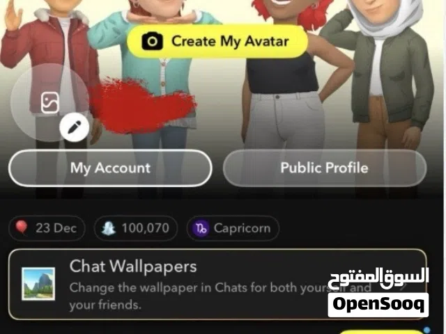 للبيع حساب سناب 100الف نقطة  للتواصل فقد واتس