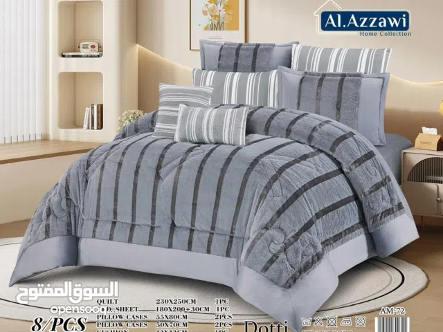 لحاف عرائسي منفوخ مخملي شتوي فرو الثعلب  محفر منه فيه *ذوالوجهين وجه مخملي ناعم محفر والوجه الثاني