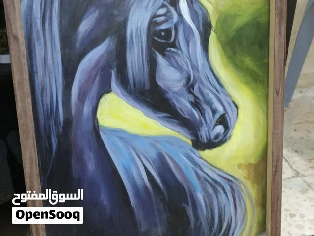 لوحات زيتية فخامة زينة لبيوتكم لوحة خيل عربي اصيل لوحة للفن العربي القديم