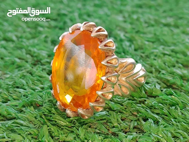 خاتم فضة ثقيلة متوج بحجر السترين الطبيعي ممتاز لاصحاب السكري إقرأ الوصف