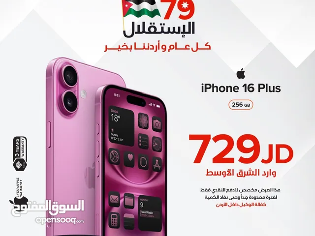 iPhone 16 plus 256GB NEW NO AVTIVE جديد بالكرتونة كفالة شرق اوسط