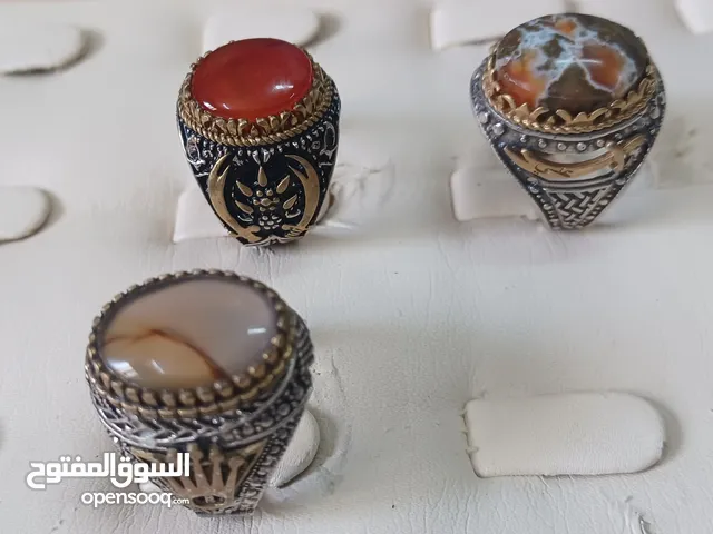 للبيع خواتم فضه صياغه يمنيه كل مجموعه ثلاث خواتم