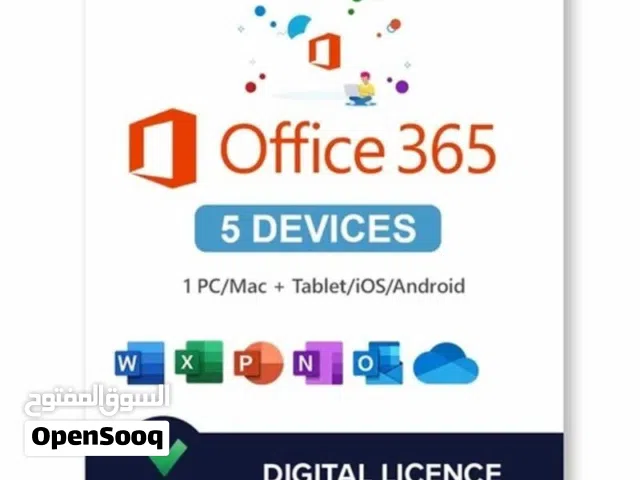 Microsoft Office 365  5 devices , word excel PowerPoint and more
