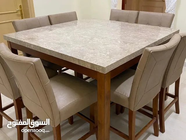 Marble dining table with 8 chairs