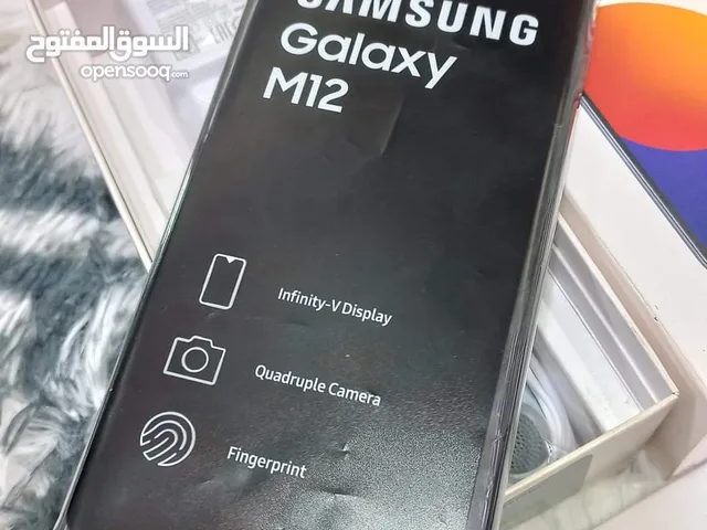 Samsung M12 رام 4 جيجا 128 أغراضة والكرتونه الأصلية مكفول متوفر توصيل