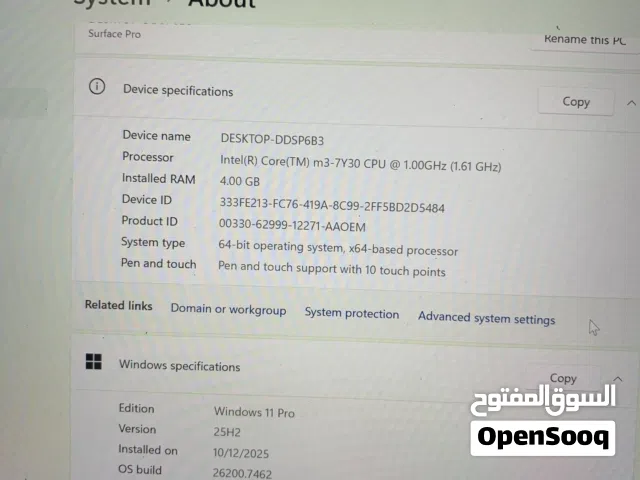 Surface Pro 5, Core m3, 4GBRM 128gp