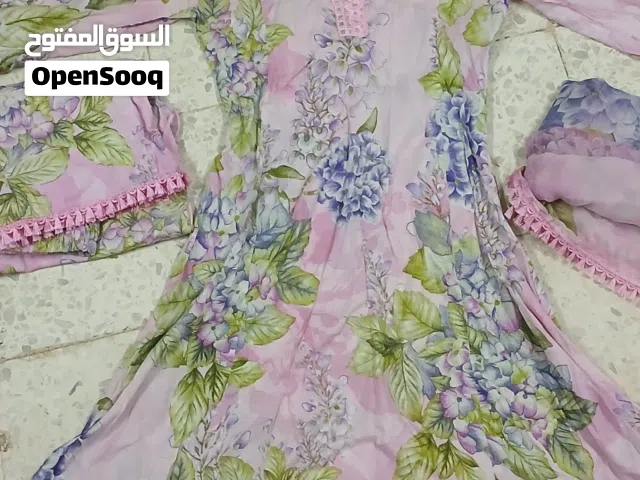 Pakistani Indian floral print 3pc suit small size, medium available in blue color