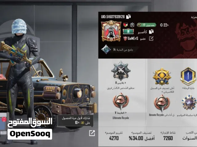 حساب ببجيي مستواه 71 والفل مجموع 54 وفيو عشرين اسلاح بطور منهم P90 حصان ذهبي مطور ولMk14 عهد التنين