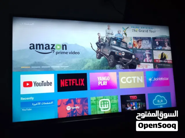 شاشه مجبك فل سمارت ضدالكسرحديث جدا حجم 55 بوصه الجوده عاليه جدا تدعم اليوتيوب وشاهد ونتفليكس ويمكن ت