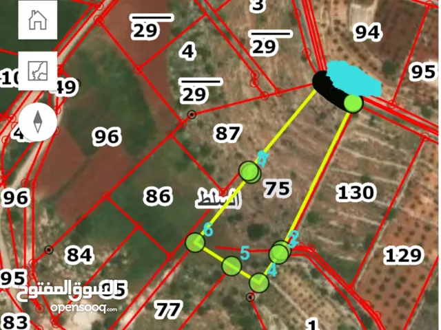 قطعة ارض من سبع دونمات في منطقه مميزه بالطرازين على شارعين تصلح للاستثمار بسعر مميز