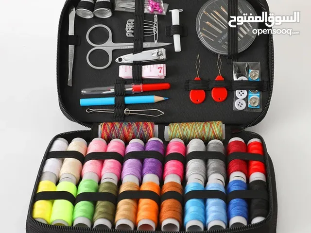 طقم خياطة مكون من 100 قطعة  مجموعة مستلزمات وإكسسوارات خياطة شاملة خيط بكل الالوان عدد 24 لون .
