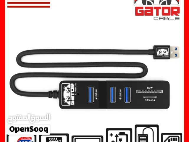 USB 3.0 Hub 3 Port Charger Data Sync SD TF Card Reader for PC Mac Laptop Desktop
