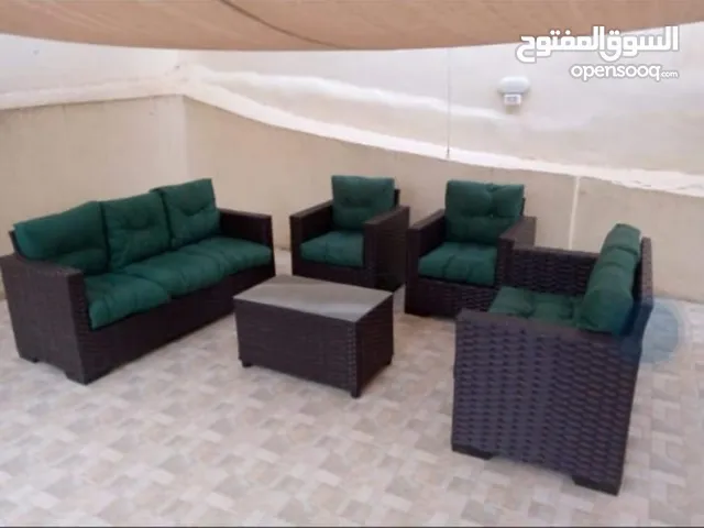 طقم راتان 5 مقاعد 115دينار يتوفر مراجيح ثلاثية يتوفر أطقم رتان سباعي مراجيح عش البلبل