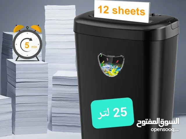 ماكينة تقطيع الورق ذات 12 ورقة فرامة حجم 25 لتر مع سلة كبيرة سعة 5.55 جالون - أمان P-4، تمزيق 3 أوضا
