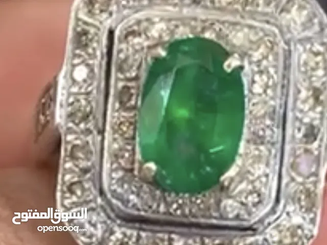 Natural Emerald & 54 Natural Diamond ring