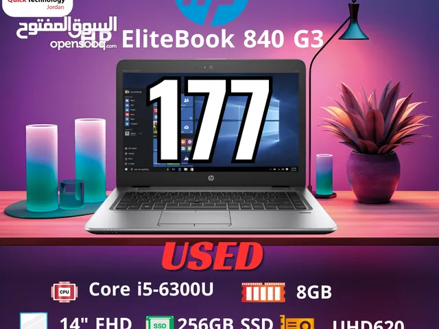 laptop HP EliteBook 840 G3  Ci5-6  مستعمل بحالة الوكالة