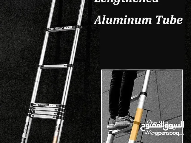 سلم تلسكوبي المنيوم مثالي لتنظيف النوافذ، وأعمال الطلاء الداخلي والخارجي، والديكور