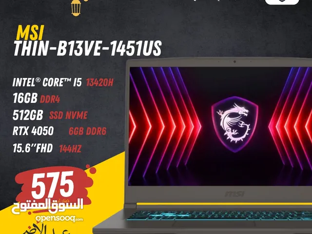 LAPTOP GAMING MSI CORE I5
