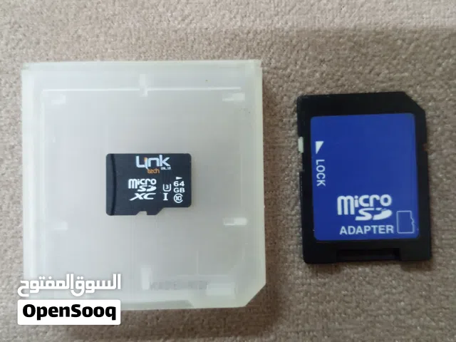 بطاقة ذاكرة Micro SD سعة 64GB مع محول SD - ماركة Link Tech اصلية قرأه سريعه