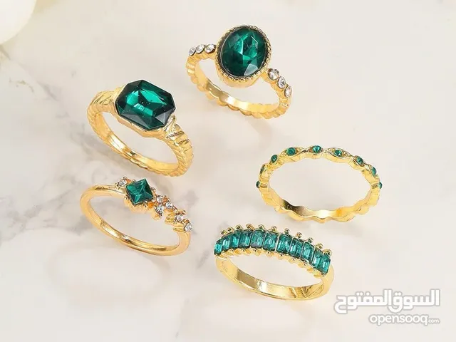 سيت خواتم 5 قطع متوفر ب اللونين
