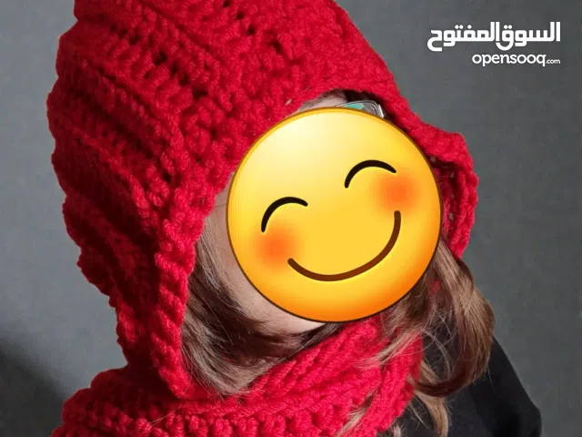 Handmade crochet hooded scarf scoodie red adult size chunky wool blend cash on delivery
