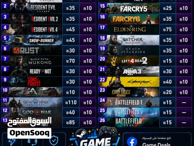 أرخص أسعار ألعاب & ستيم - Online Offline - تسليم فوري بأسعار تبدأ من 10 شيكل فقط