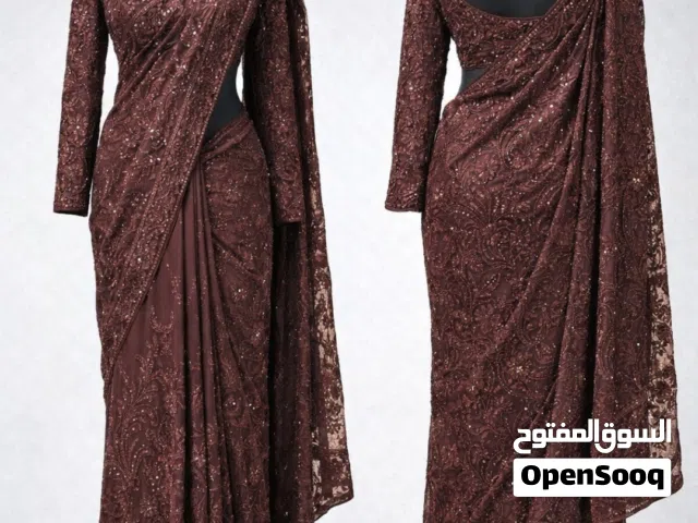 Elegant Maroon Sequined Saree