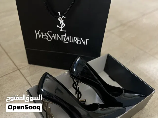 black ysl heels