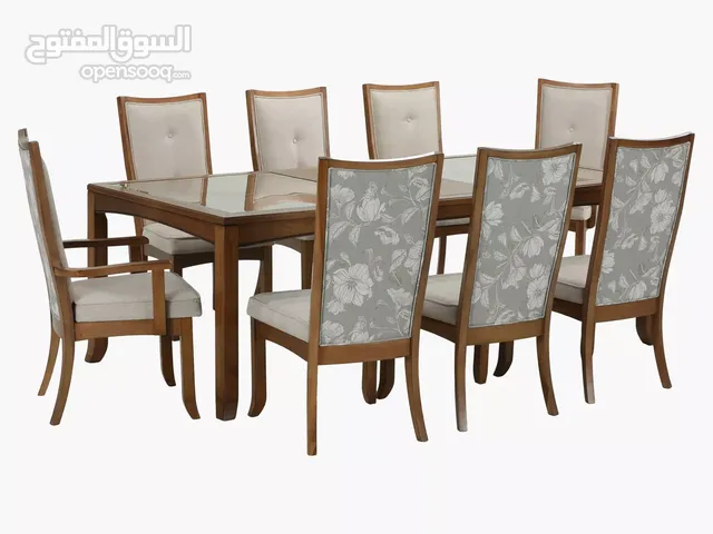 Elegant 8-Seater Dining Table Set – Glass Top 2 Armchairs + 6 Chairs Excellent Condition