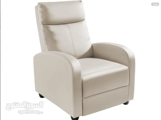 Leather armchair recliner beige/cream or charcoal grey very comfy must see